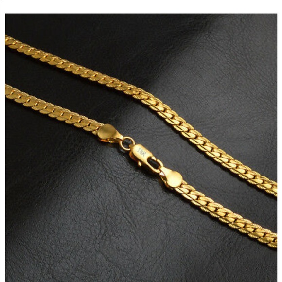 NEW 18K gold silk classic classy chain necklace - Picture 3 of 5